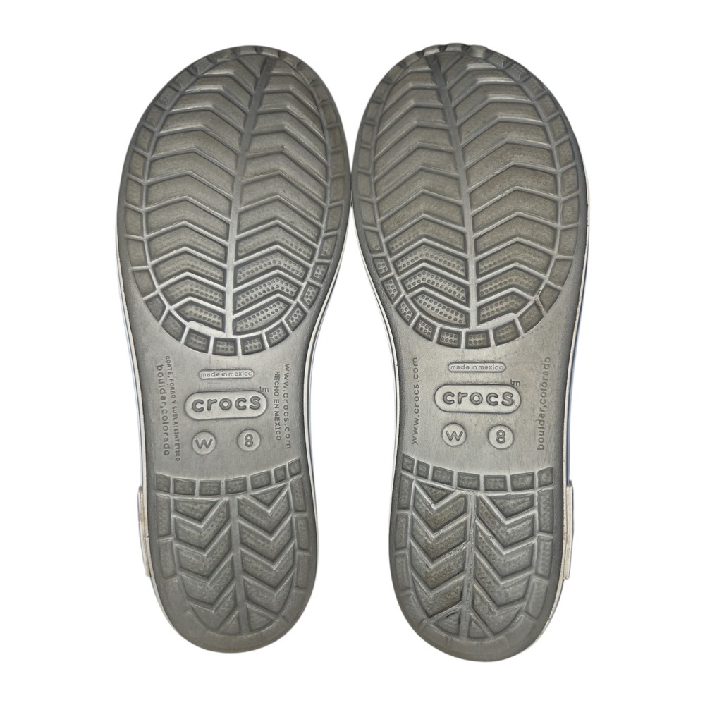 Crocs Crocband Flat Metallic Charcoal Grey Blue Ballet Flats Womens 8 - Picture 8 of 8